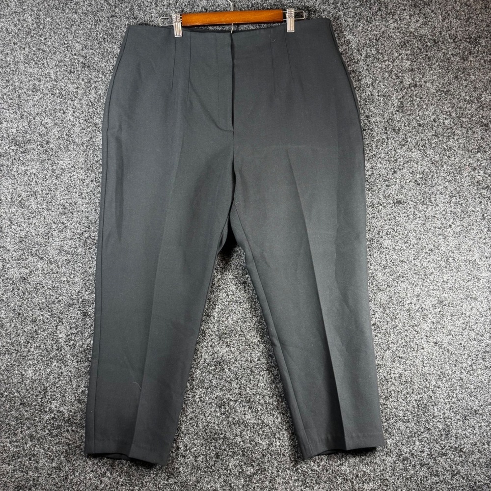 Abercrombie & Fitch Black Tailored Cropped Trousers Pants 33S High Rise Darts